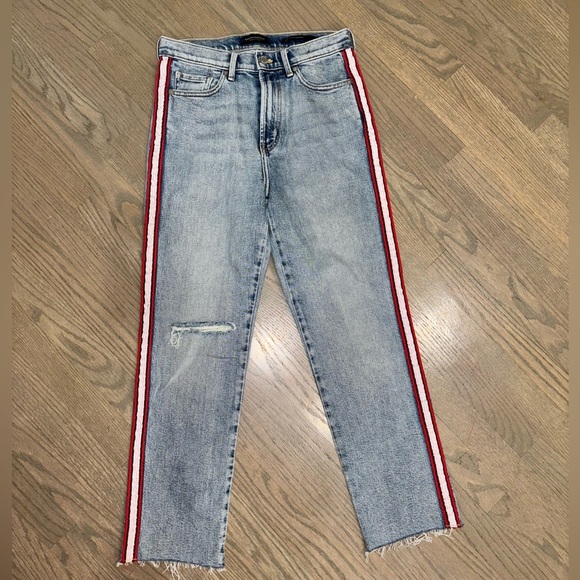 Banana Republic High-Rise Straight Side-Stripe Jeans Women’s size 29 - Picture 2 of 6